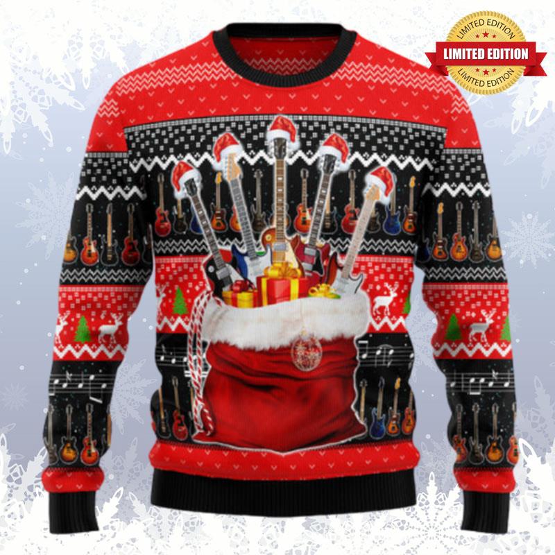 Guitar Xmas D2610 Ugly Christmas Sweater Ugly Sweaters For Men Women