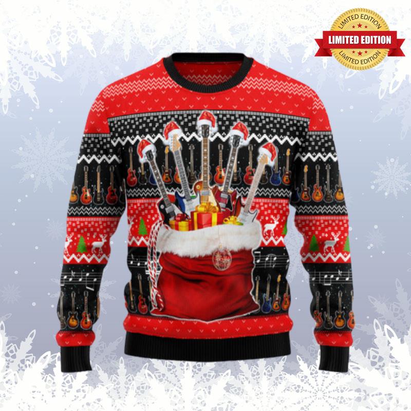 Guitar Xmas Ugly Sweaters For Men Women