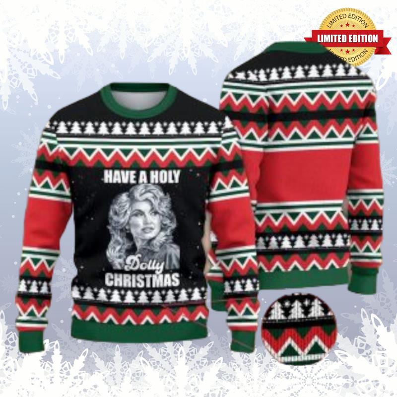 Have A Holly Dolly Christmas Ugly Christmas Sweater Ugly Sweaters For Men Women