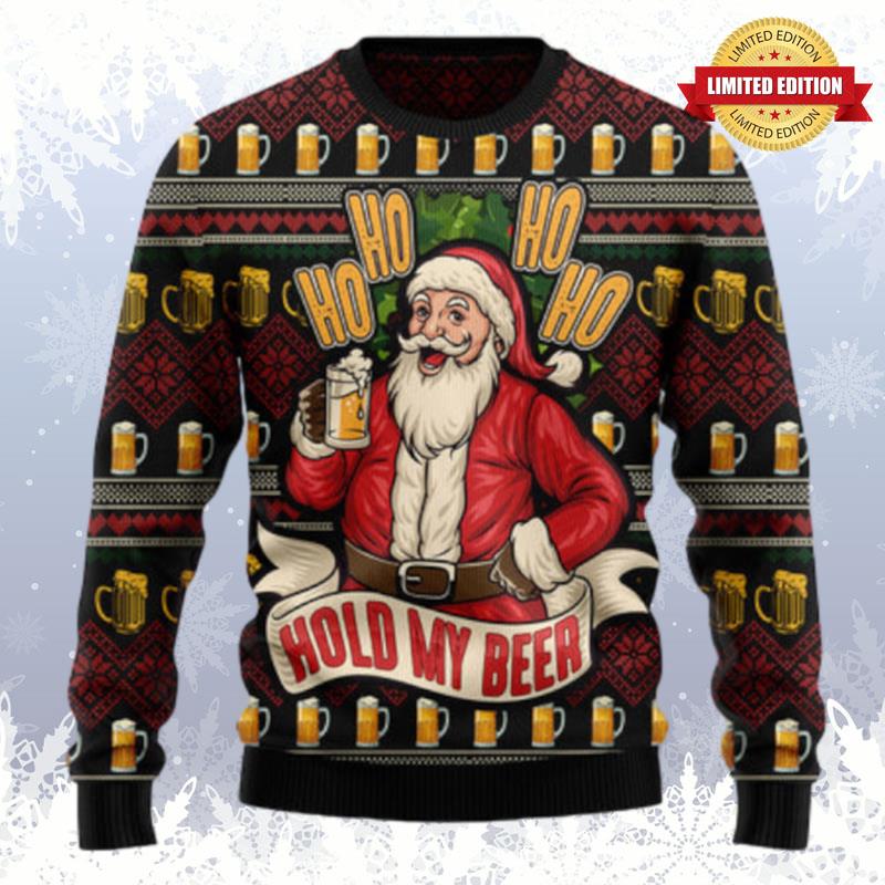 Ho Ho Hold My Beer Ugly Sweaters For Men Women
