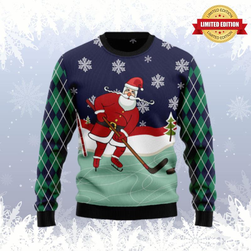Hockey Santa Claus Ugly Sweaters For Men Women - RugControl