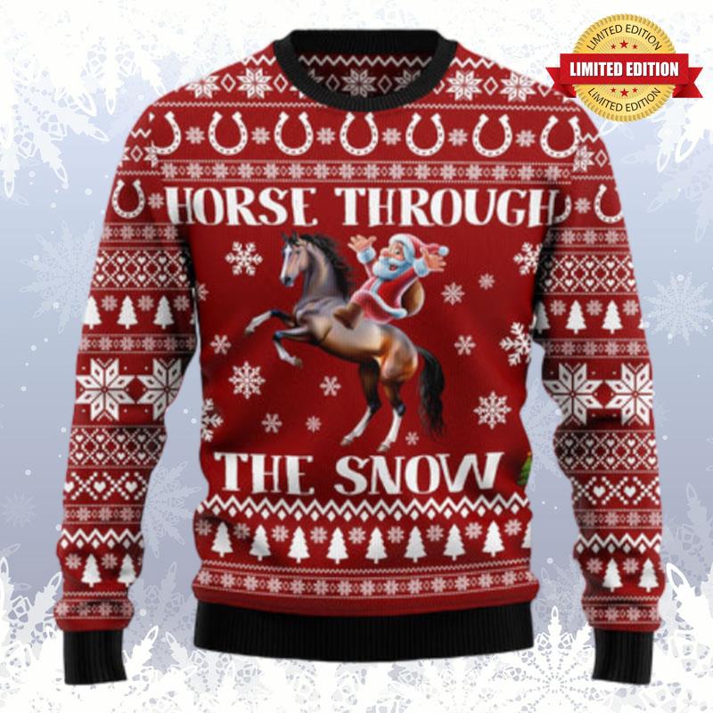 Horse Through The Snow Ugly Sweaters For Men Women