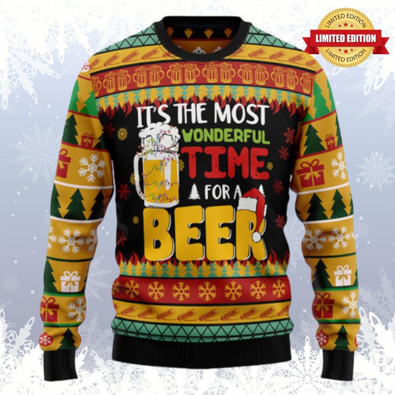 It'S The Most Wonderful Time For A Beer Ugly Sweaters For Men Women