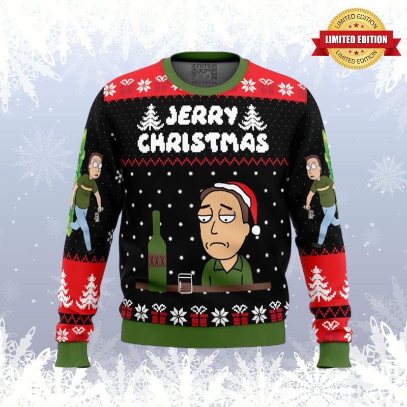 Jerry Christmas Rick and Morty Ugly Sweaters For Men Women