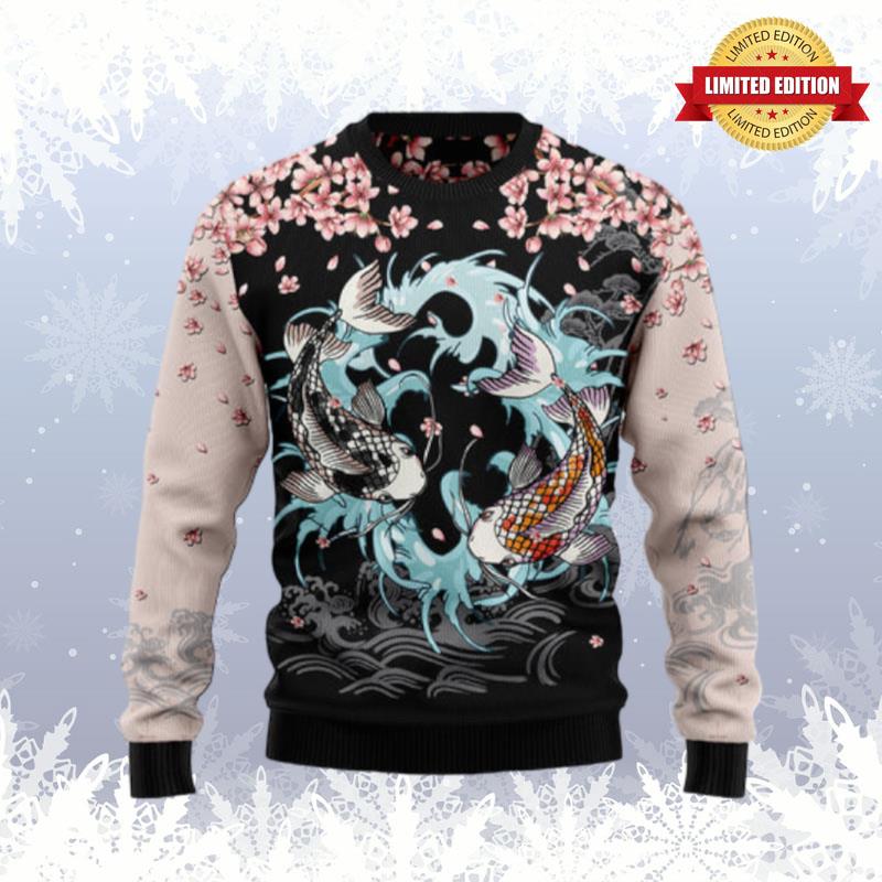 Koi Blossom Ugly Sweaters For Men Women