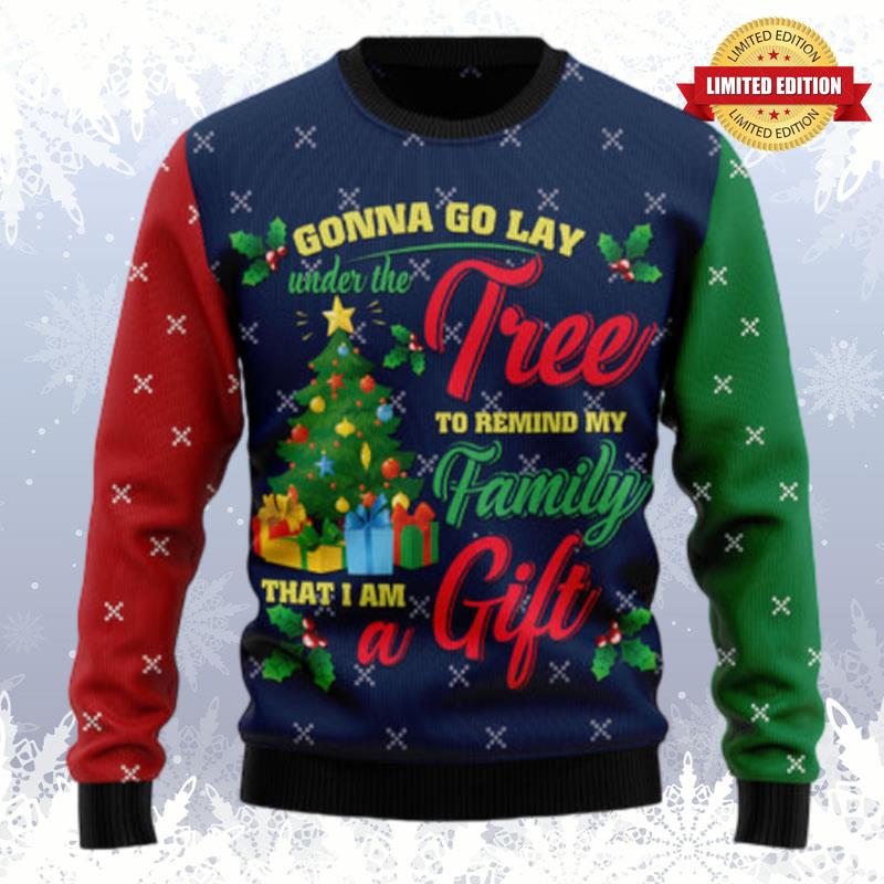 Lay Under Tree Remind My Family I Am A Gift Ugly Sweaters For Men Women