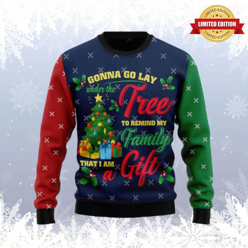 Lay Under Tree Remind My Family I Am A Gift Ugly Sweaters For Men Women