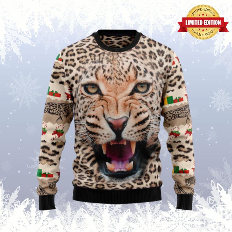 Leopard Cute Face 1 Ugly Sweaters For Men Women