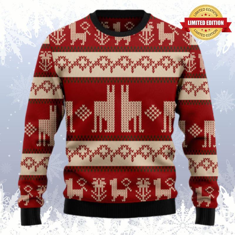 Llama Christmas Ugly Sweaters For Men Women