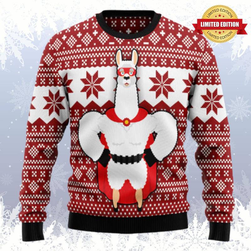 Llama Superhero Ugly Sweaters For Men Women