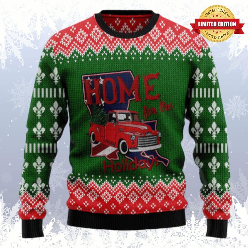 Louisiana Home For Christmas Ugly Sweaters For Men Women