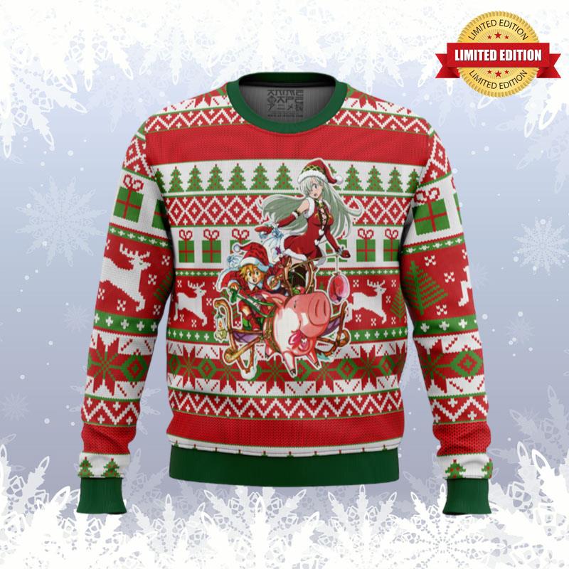 Meliodas and Elizabeth 7 Deadly Sins Ugly Sweaters For Men Women