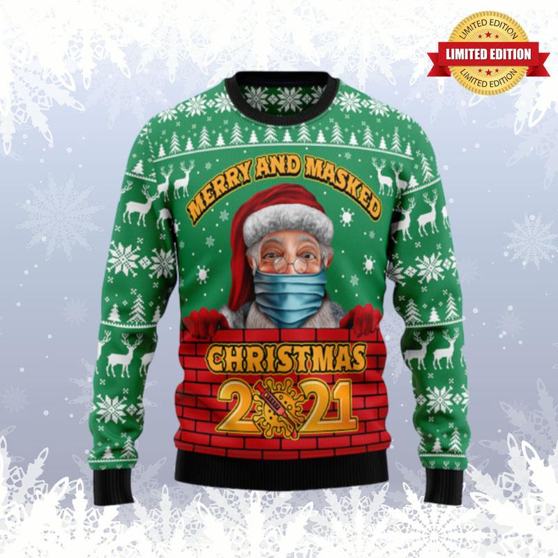 Merry And Masked Christmas Ugly Sweaters For Men Women