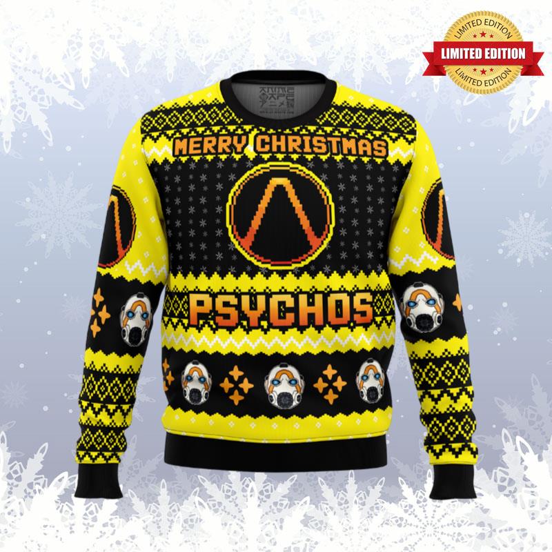 Merry Christmas Psychos Borderlands Ugly Sweaters For Men Women