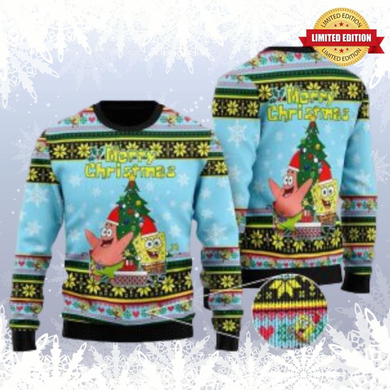 Merry Christmas Spongebob Christmas Ugly Sweaters For Men Women