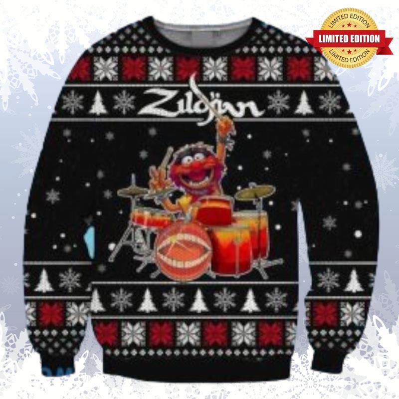 Merry Christmas The Muppets Animal Drums Ugly Sweaters For Men Women