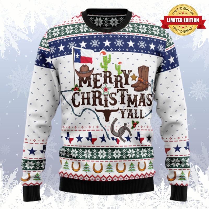 Merry Christmas Y'All Texas Ugly Sweaters For Men Women