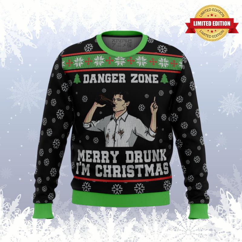 Merry Drunk I'm Christmas Sterling Archer Black Ugly Sweaters For Men Women