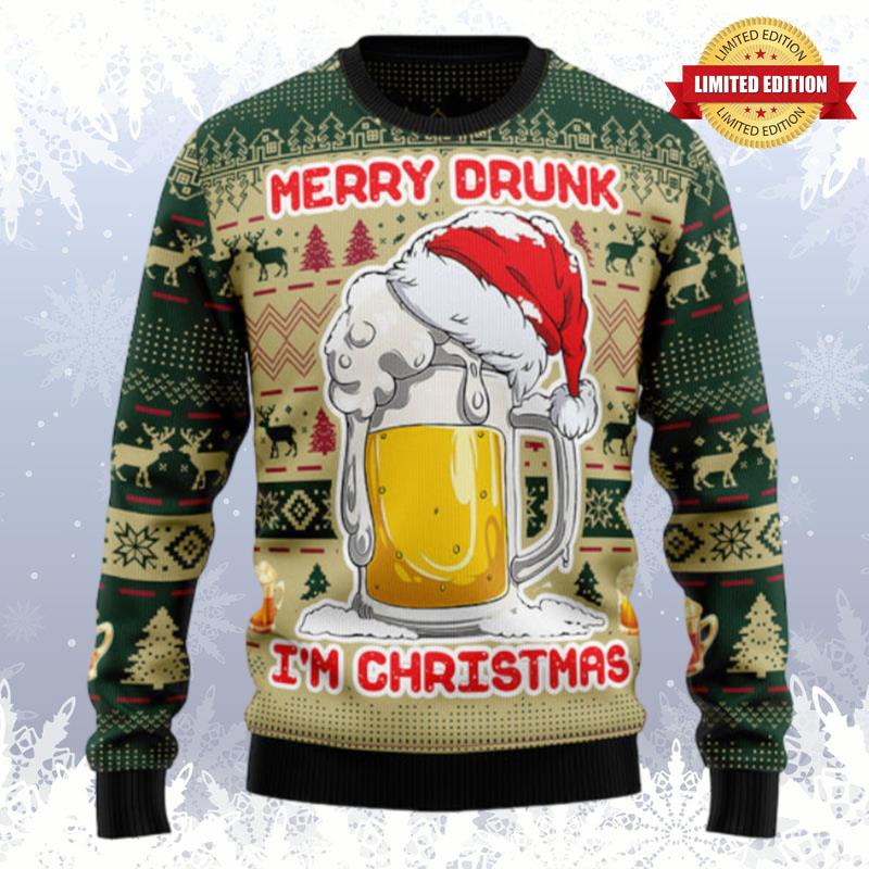 Merry Drunk Ugly Sweaters For Men Women