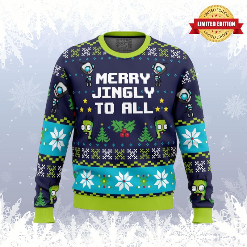 Merry Jingly Invader Zim Ugly Sweaters For Men Women