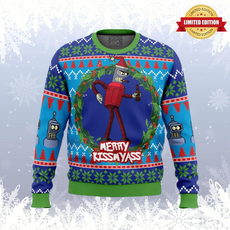 Merry Kissmyass Futurama Ugly Sweaters For Men Women