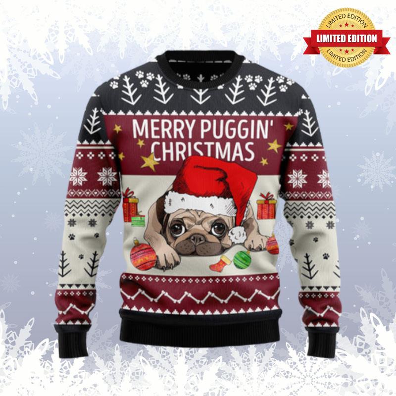 Merry Puggin Christmas 3 Ugly Sweaters For Men Women