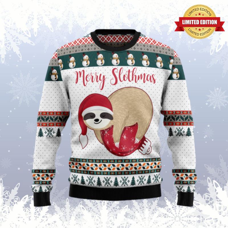 Merry Slothmas Ugly Sweaters For Men Women