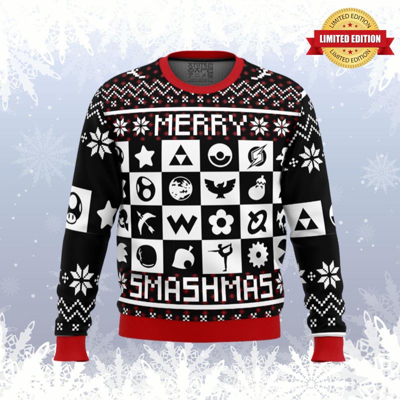 Merry Smashmas Super Smash Bros Ugly Sweaters For Men Women