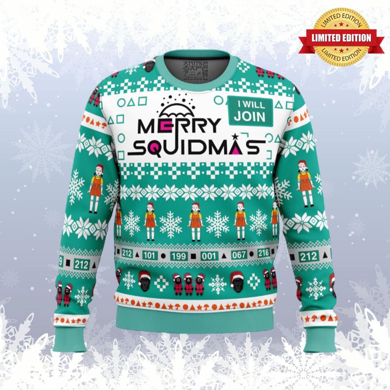 Merry Squidmas Squid Game Ugly Sweaters For Men Women