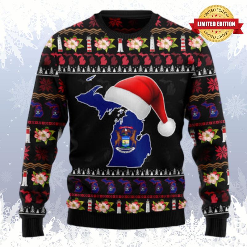 Michigan Christmas Ugly Sweaters For Men Women