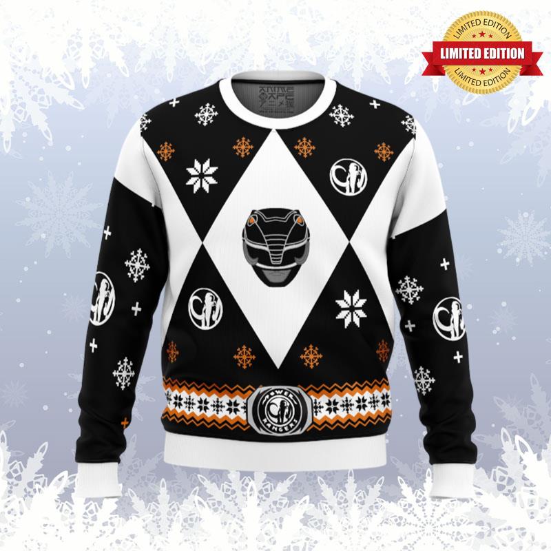 Mighty Morphin Power Rangers Black Ugly Sweaters For Men Women