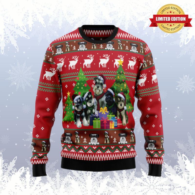 Miniature Schnauzer Family Snow Ugly Sweaters For Men Women