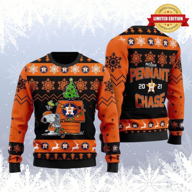 Mlb Houston Astros Snoopy 3D Wool Ugly Sweaters For Men Women