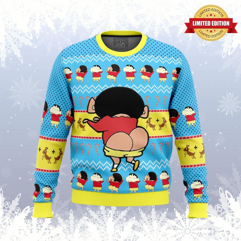 Naughty Shinnosuke Crayon Shin-chan Ugly Sweaters For Men Women