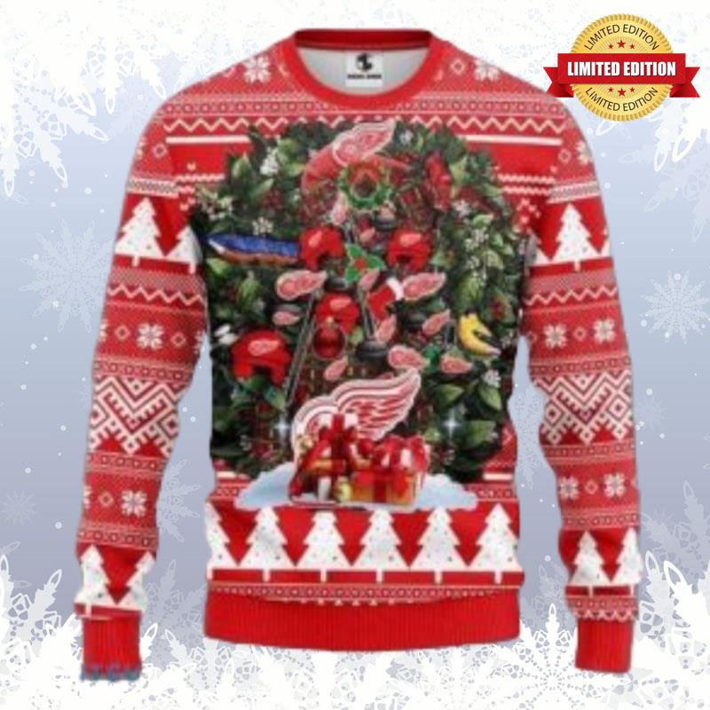 Nhl Detroit Red Wings Tree Christmas Ugly Sweaters For Men Women