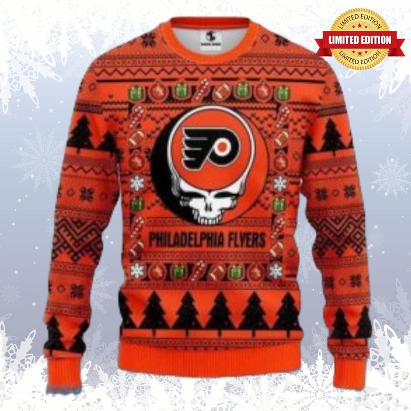 Nhl Philadelphia Flyers Grateful Dead Christmas Ugly Sweaters For Men Women