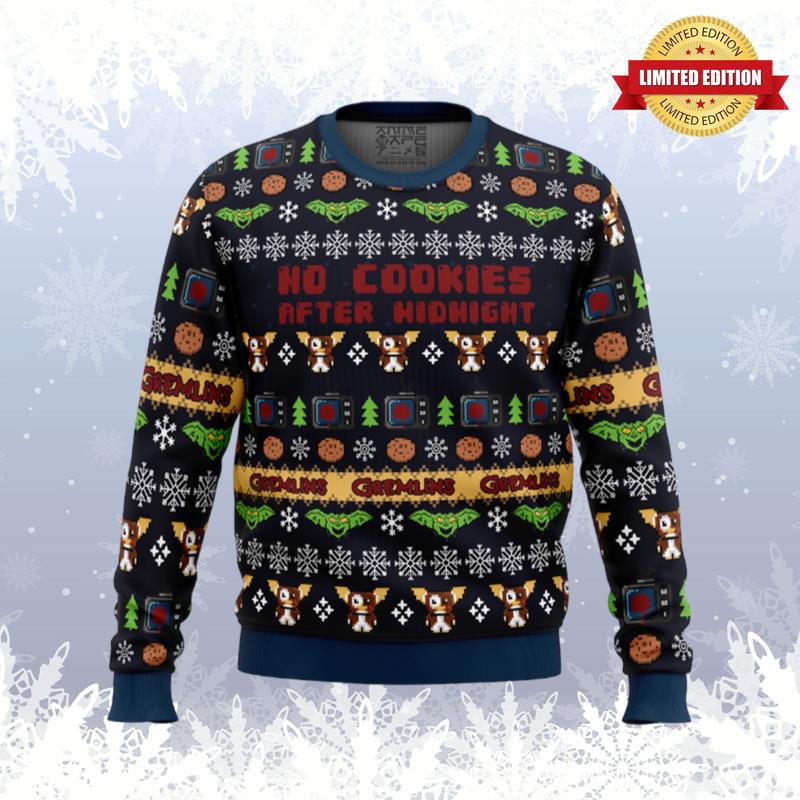 No Cookies After Midnight Gremlins Ugly Sweaters For Men Women