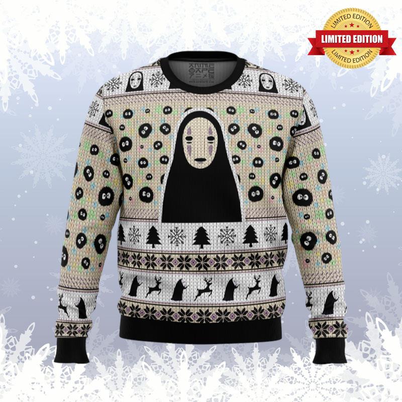 No Face and Soot Sprites Spirited Away Studio Ghibli Ugly Sweaters For Men Women