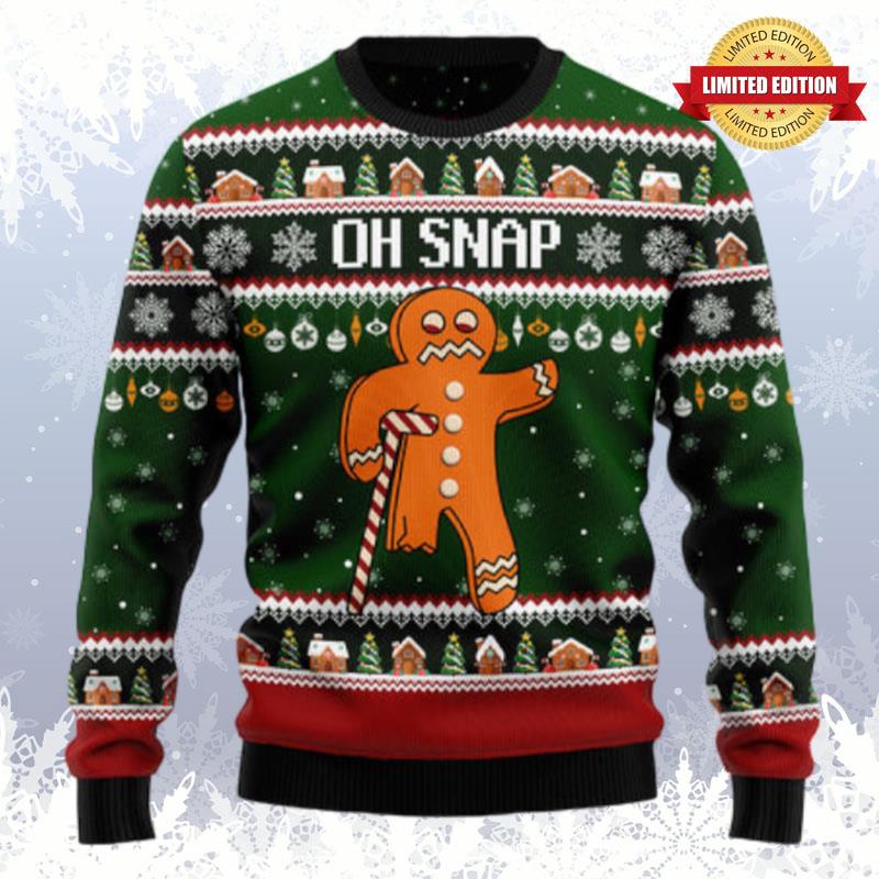 Oh Snap TY0912 unisex womens & mens, couples matching, friends, funny family ugly christmas holiday sweater gifts (plus size available) Ugly Sweaters For Men Women