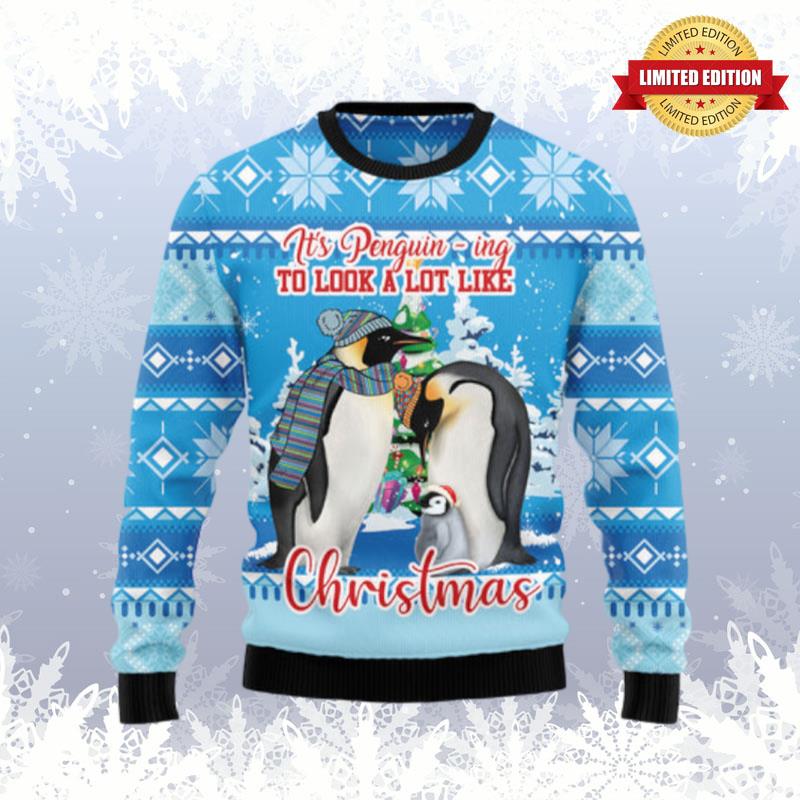 Penguin Family Ugly Sweaters For Men Women