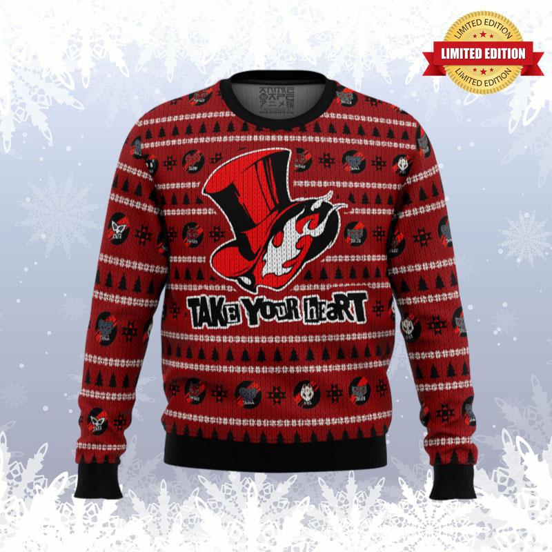 Persona 5 Take Your Heart Ugly Sweaters For Men Women - RugControl