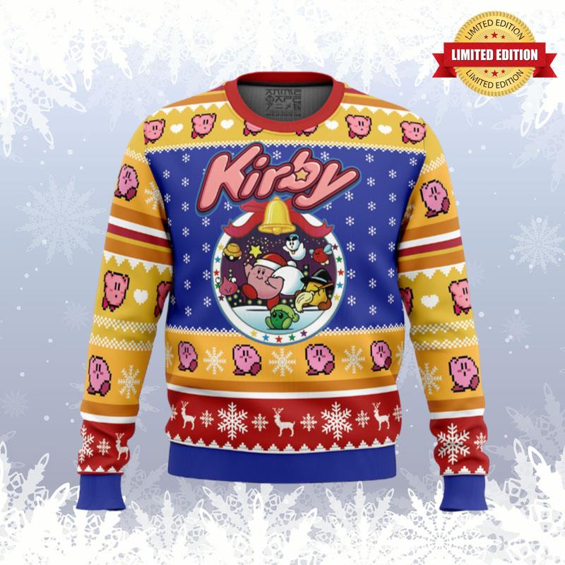 Pink Puff Christmas Kirby Ugly Sweaters For Men Women