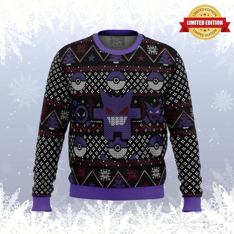 Pokemon Ghosts Gengar Ghastly Haunter Ugly Sweaters For Men Women