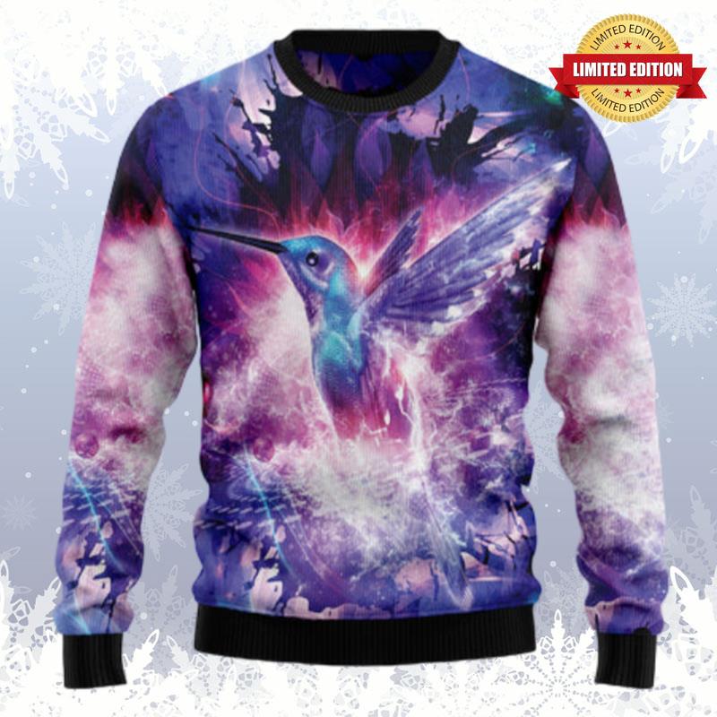 Purple Hummingbird Ugly Sweaters For Men Women