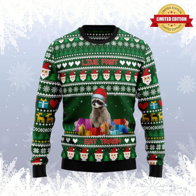 Raccoon Eat Trash Christmas Ugly Sweaters For Men Women