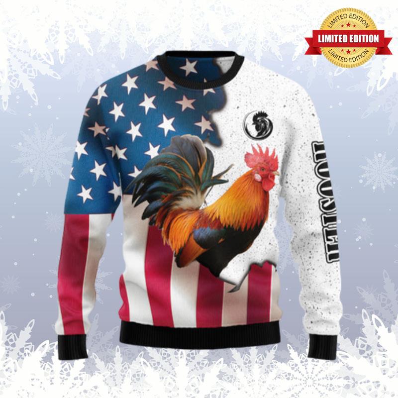 Rooster Usa Ugly Sweaters For Men Women