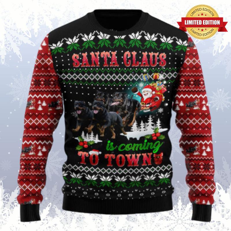 Rottweiler Town Christmas Ugly Sweaters For Men Women