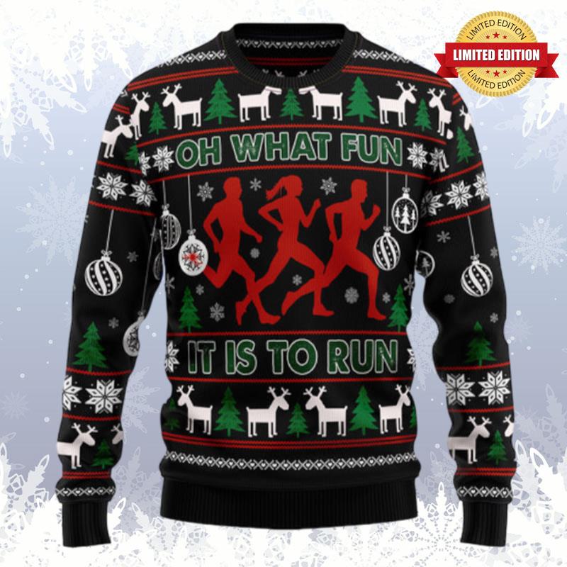 Running Oh What Fun Ugly Sweaters For Men Women
