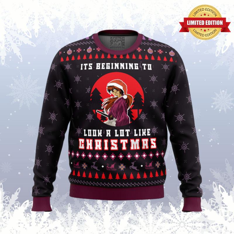 Samurai X Its Beginning To Look a Lot Like Christmas Ugly Sweaters For Men Women