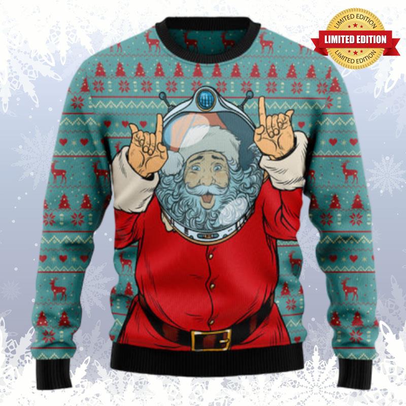 Santa Claus Astronaut Ugly Sweaters For Men Women